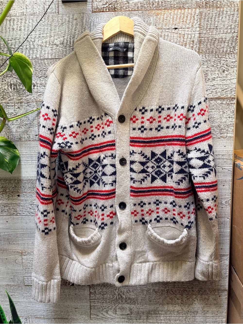 Le 31 (Simons) | Grandpacore Wool-Blend Knitted Fair Isle Cardigan - Men's L